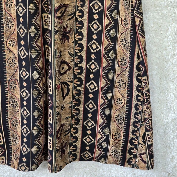 Braemar Jeremy Scott Women Maxi Dress Size 8 Tie Back Aztec Print Summer Vintage - Picture 9 of 15